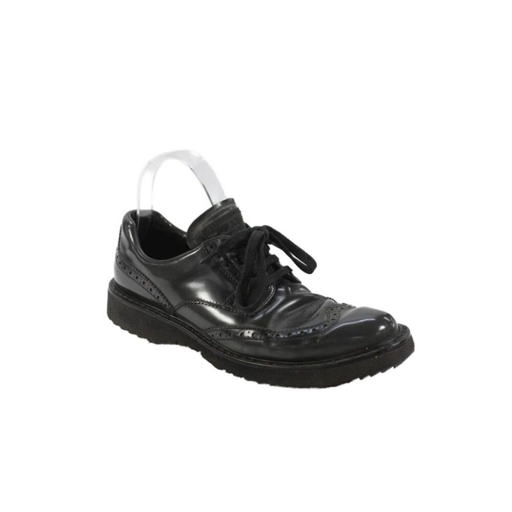 Prada Sport Womens Lace Up Wingtip Logo Leather Oxfords Black Size 39